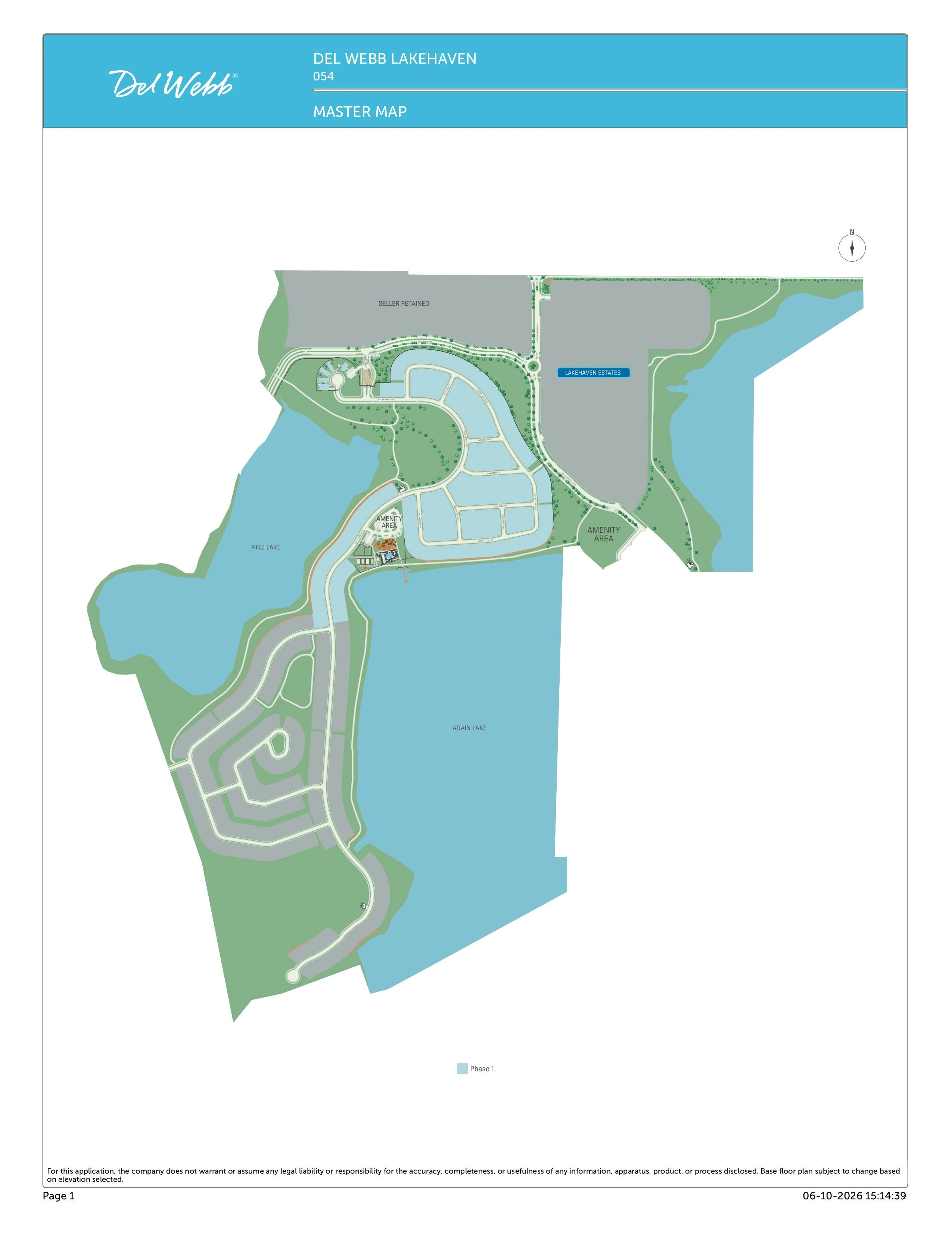 Del Webb Lakehaven Site Plan